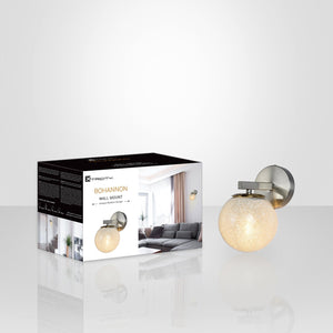 Xtricity - Luminaire Mural, Largeur de 6'', De la Collection Bohannon, Argenté - emballage - Simple Boutique