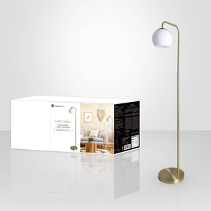 Xtricity - Lampe sur Pied, Hauteur de 59.2'', De la Collection Cape Town, Blanc et Doré - emballage - Simple Boutique