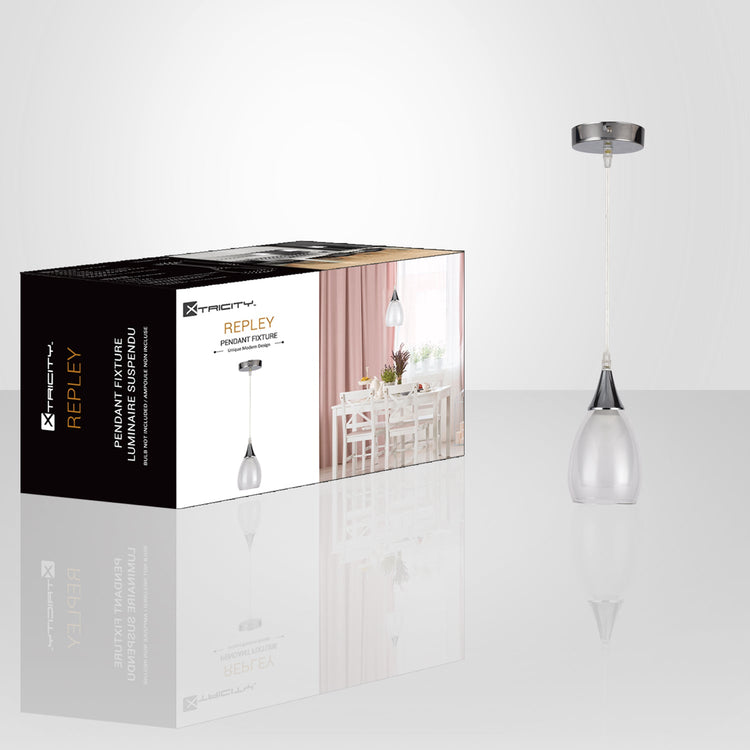 Xtricity - Luminaire Suspendu à 1 Lumière, Largeur de 4.7'', De la Collection Repley, Blanc - emballage - Simple Boutique