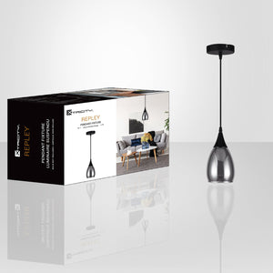 Xtricity - Luminaire Suspendu à 1 Lumière, Largeur de 4.7'', De la Collection Repley, Noir - emballage - Simple Boutique