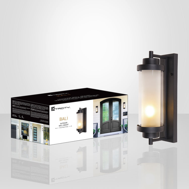 Xtricity - Luminaire Mural Extérieur, Hauteur de 17.1'', De la Collection Bali, Noir - emballage - Simple Boutique