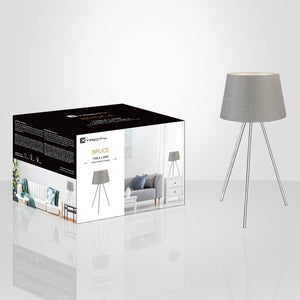 Xtricity - Lampe de Table Moderne, Hauteur de 19.7", De la Collection Bruce, Gris - emballage - Simple Boutique