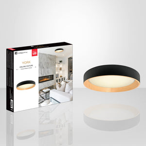 Xtricity - Plafonnier avec DEL Intégré, Diamètre de 19.7", De la Collection York, Noir - emballage - Simple Boutique