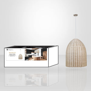 Xtricity - Luminaire Suspendu, Hauteur de 23.43", De la Collection Waterloo, Beige - emballage - Simple Boutique