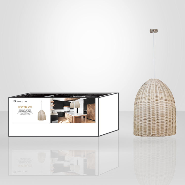 Xtricity - Luminaire Suspendu, Hauteur de 23.43", De la Collection Waterloo, Beige - emballage - Simple Boutique