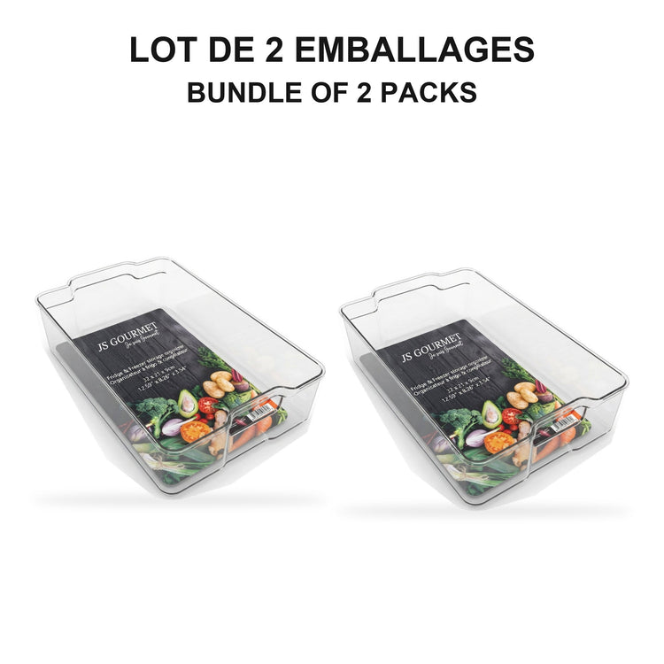 Jessar - Ensemble de 2 Organisateurs de Rangement pour Réfrigérateur ou Congélateur, 32 X 21 X 9cm - emballage - Simple Boutique