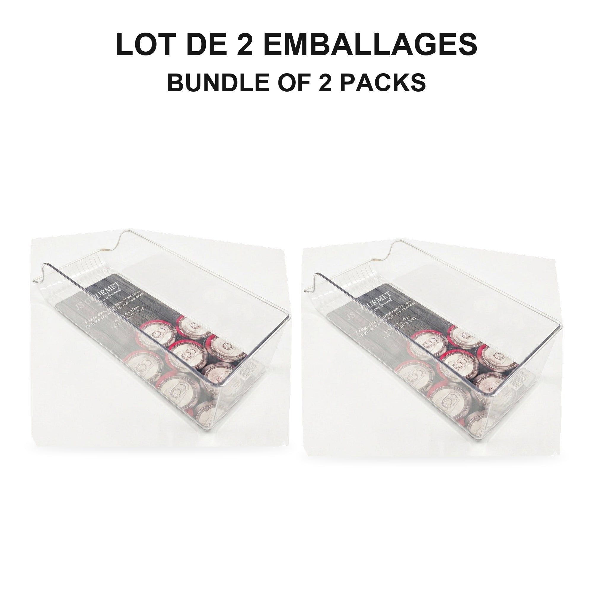 Jessar - Ensemble de 2 Organisateurs de Rangement pour Canettes, Capacité de 9, 34.5 X 14 X 10cm - emballage - Simple Boutique