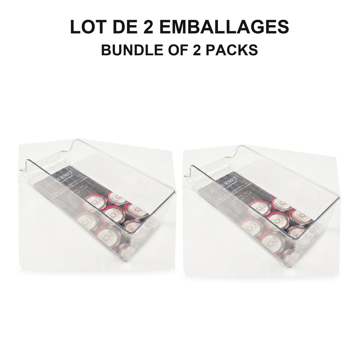 Jessar - Ensemble de 2 Organisateurs de Rangement pour Canettes, Capacité de 9, 34.5 X 14 X 10cm - emballage - Simple Boutique