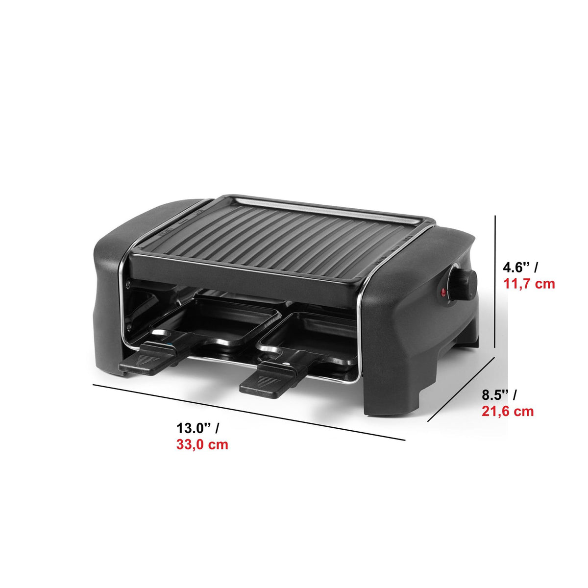 Gril à raclette pour 4 personnes, antiadhésif, 600 W, contrôle de température - Simple Boutique