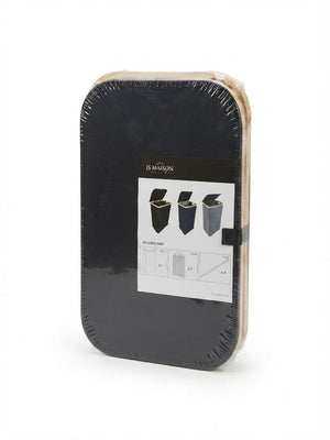 Jessar - Panier à Linge avec 2 Sacs Intérieurs et Couvercle, Noir - emballage - Simple Boutique
