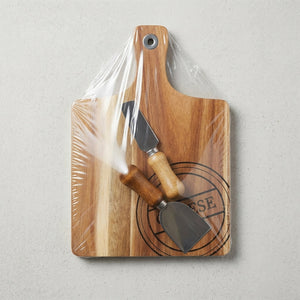 JS Gourmet - Ensemble de Planche de Service en Bois D'acacia avec 2 Outils à Fromage - emballage - Simple Boutique