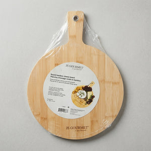JS Gourmet - Planche à Fromage Ronde, Fabriqué en Bambou - emballage - Simple Boutique