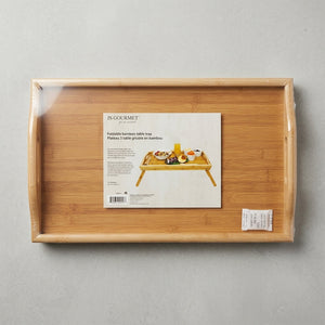 JS Gourmet - Plateau à Déjeuner/Repas Pliable, Fabriqué en Bambou - emballage - Simple Boutique