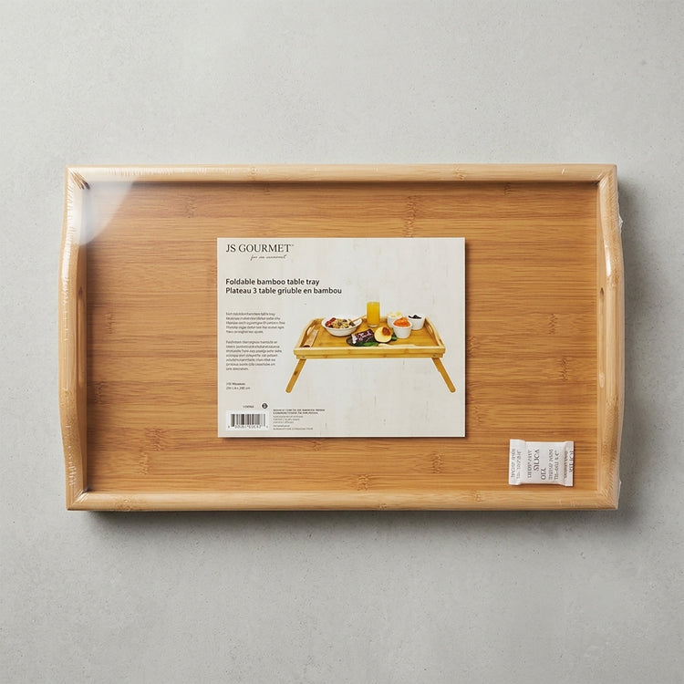 JS Gourmet - Plateau à Déjeuner/Repas Pliable, Fabriqué en Bambou - emballage - Simple Boutique