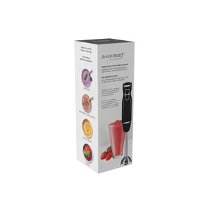 JS Gourmet - Mélangeur à Main à 2 Vitesses, Lame en Acier Inoxydable, 300 Watts, Noir - emballage - Simple Boutique