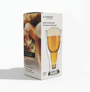 JS Gourmet - Verre à Bière à Double Paroi, Capacité de 450ml - emballage - Simple Boutique