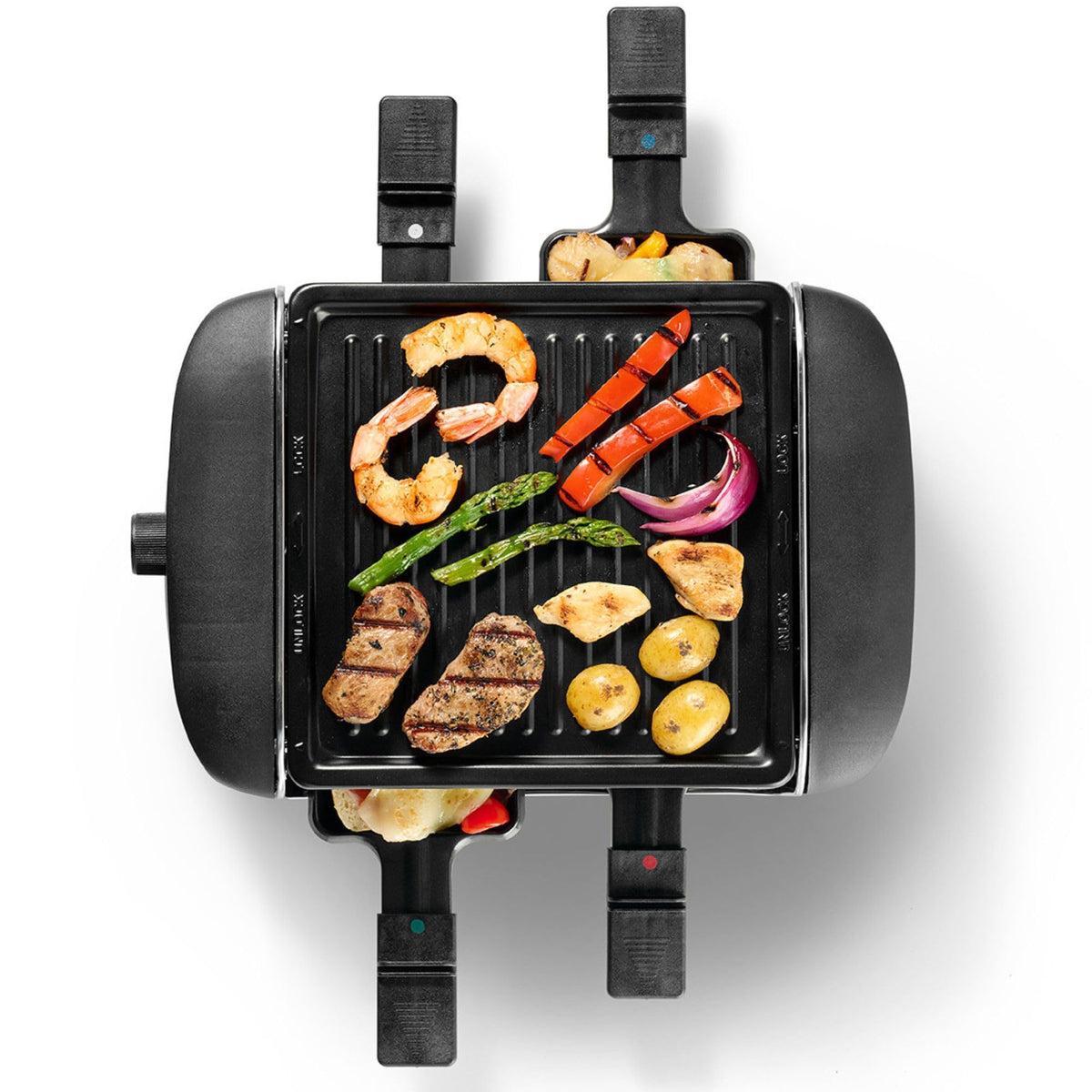 Gril à raclette pour 4 personnes, antiadhésif, 600 W, contrôle de température - Simple Boutique
