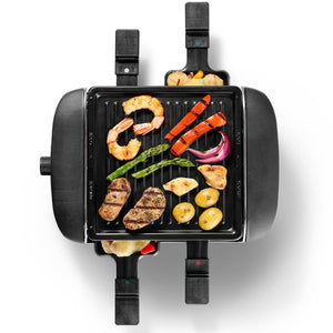 Gril à raclette pour 4 personnes, antiadhésif, 600 W, contrôle de température - Simple Boutique