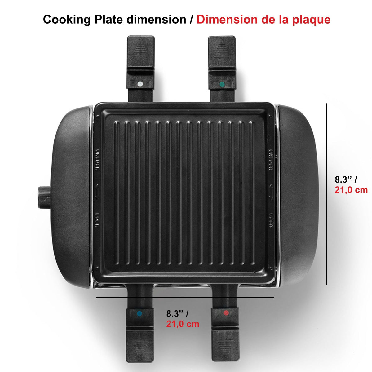 Gril à raclette pour 4 personnes, antiadhésif, 600 W, contrôle de température - Simple Boutique