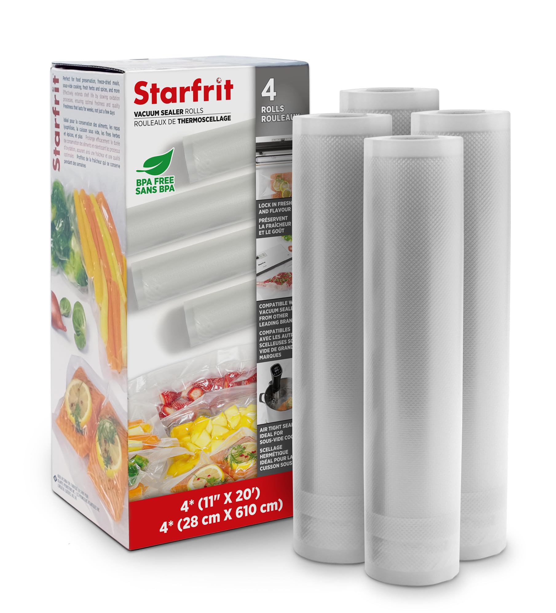 Rouleaux pour scelleuse sous vide, 4 unités 11" x 20' - Simple Boutique