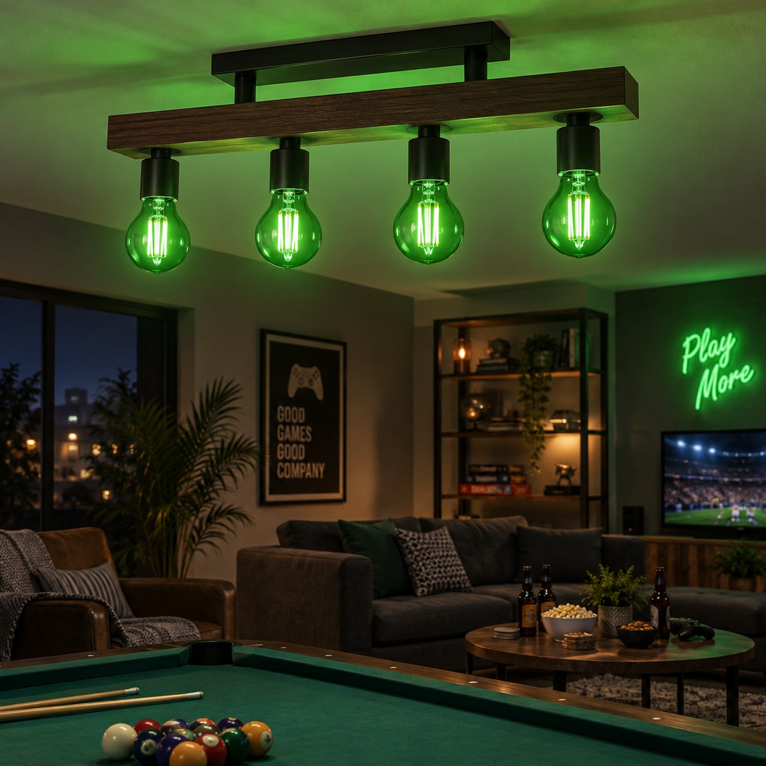 76-1-40203x6 — mise en contexte, luminaire avec ampoules compatibles