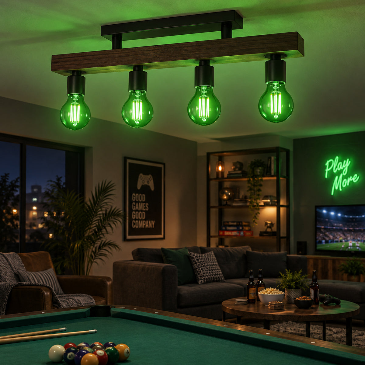 76-1-40203x6 — mise en contexte, luminaire avec ampoules compatibles