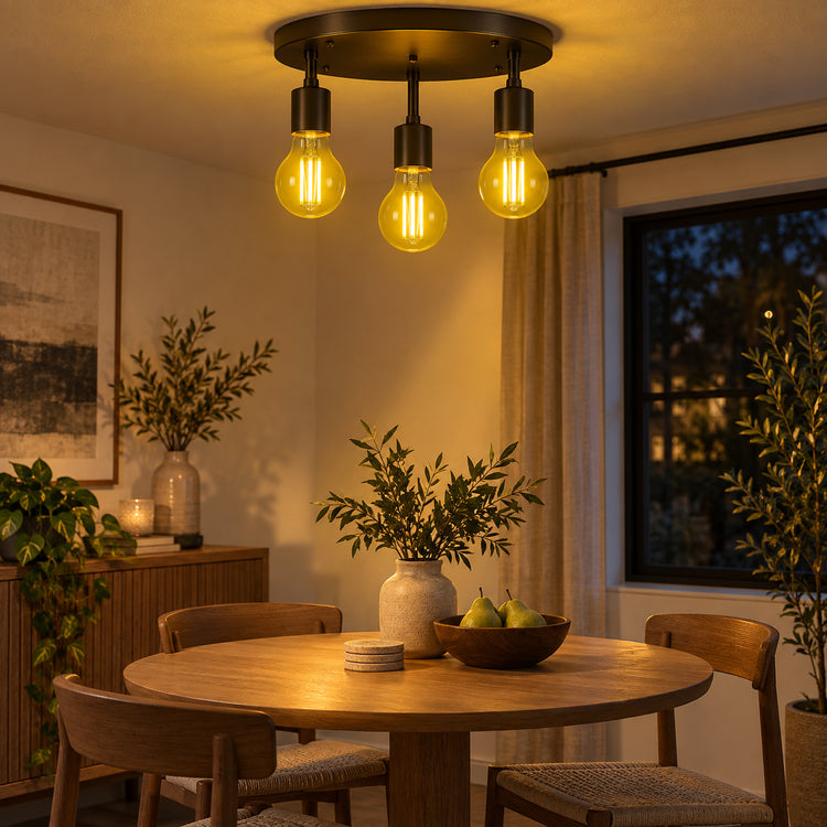 76-1-40207x6 — mise en contexte, luminaire avec ampoules compatibles
