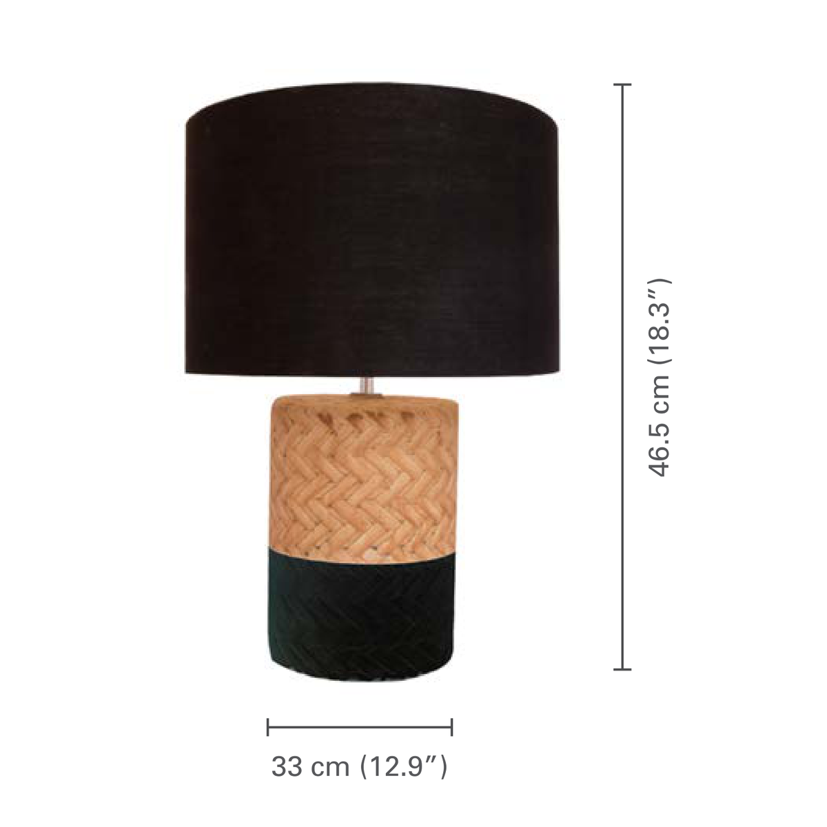 Xtricity - Lampe de Table Moderne, 13'' x 18.11'', De la Collection Todd, Noir - dimensions - Simple Boutique