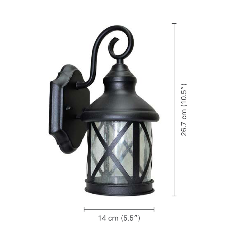Xtricity - Luminaire Mural Extérieur DEL, 9w/120v/3000k, Éclairage Blanc Doux, De la Collection Juliette, Noir - dimensions - Simple Boutique