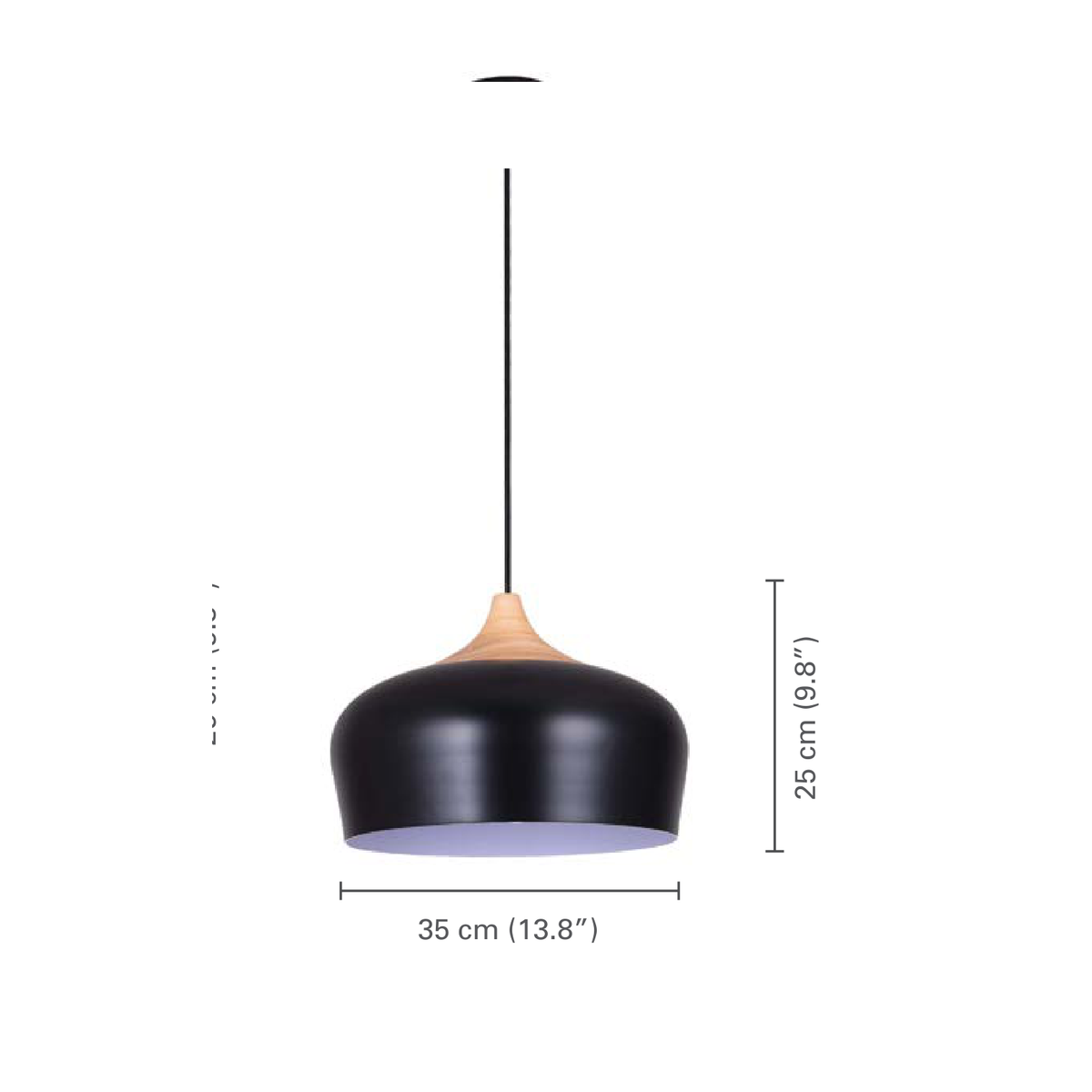 Xtricity - Luminaire Suspendu, Largeur de 13.8'', De la Collection Belmont, Noir - dimensions - Simple Boutique