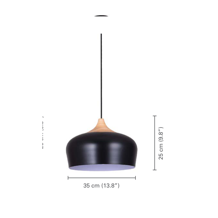 Xtricity - Luminaire Suspendu, Largeur de 13.8'', De la Collection Belmont, Noir - dimensions - Simple Boutique