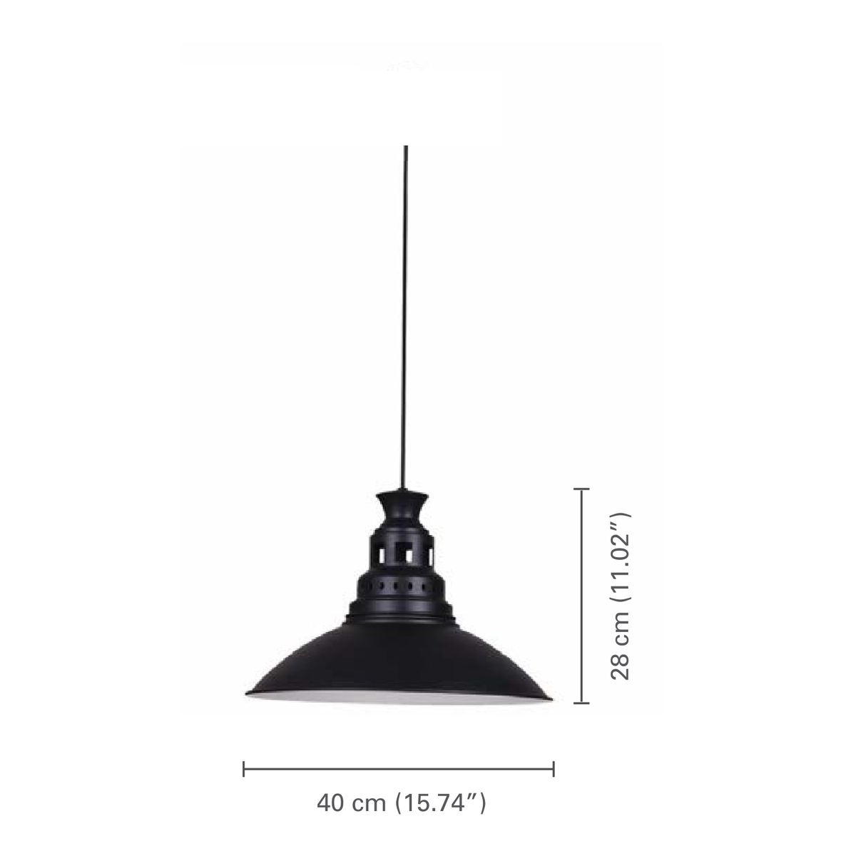 Xtricity - Luminaire Suspendu, Largeur de 15.74'', De la Collection Estonia, Noir - dimensions - Simple Boutique