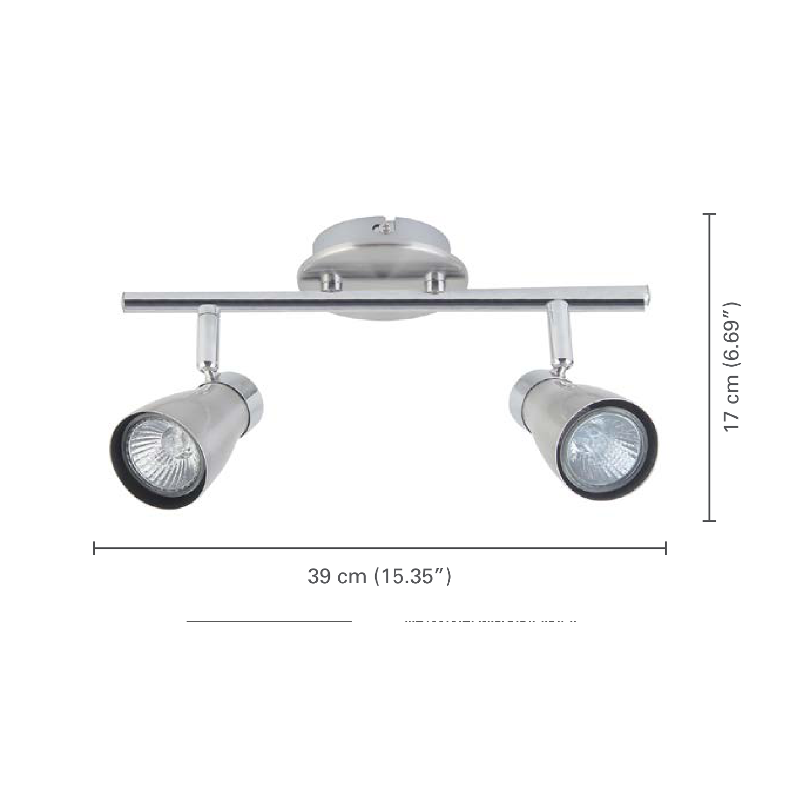 Xtricity - Plafonnier à 2 Têtes, Largeur de 15.35'', De la Collection Yorkshire, Noir - dimensions - Simple Boutique