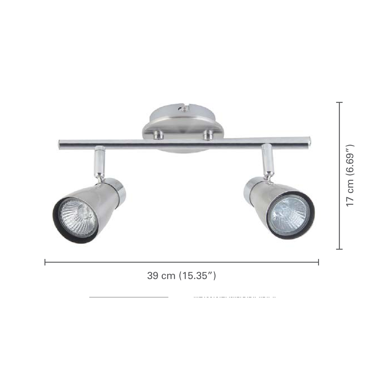 Xtricity - Plafonnier à 2 Têtes, Largeur de 15.35'', De la Collection Yorkshire, Noir - dimensions - Simple Boutique