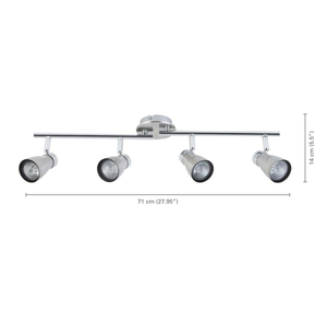 Xtricity - Plafonnier à 4 Têtes, Largeur de 27.95'', De la Collection Yorkshire, Nickel Chrome - dimensions - Simple Boutique