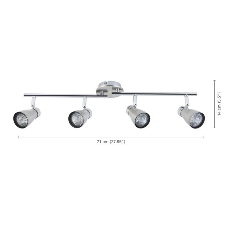 Xtricity - Plafonnier à 4 Têtes, Largeur de 27.95'', De la Collection Yorkshire, Nickel Chrome - dimensions - Simple Boutique