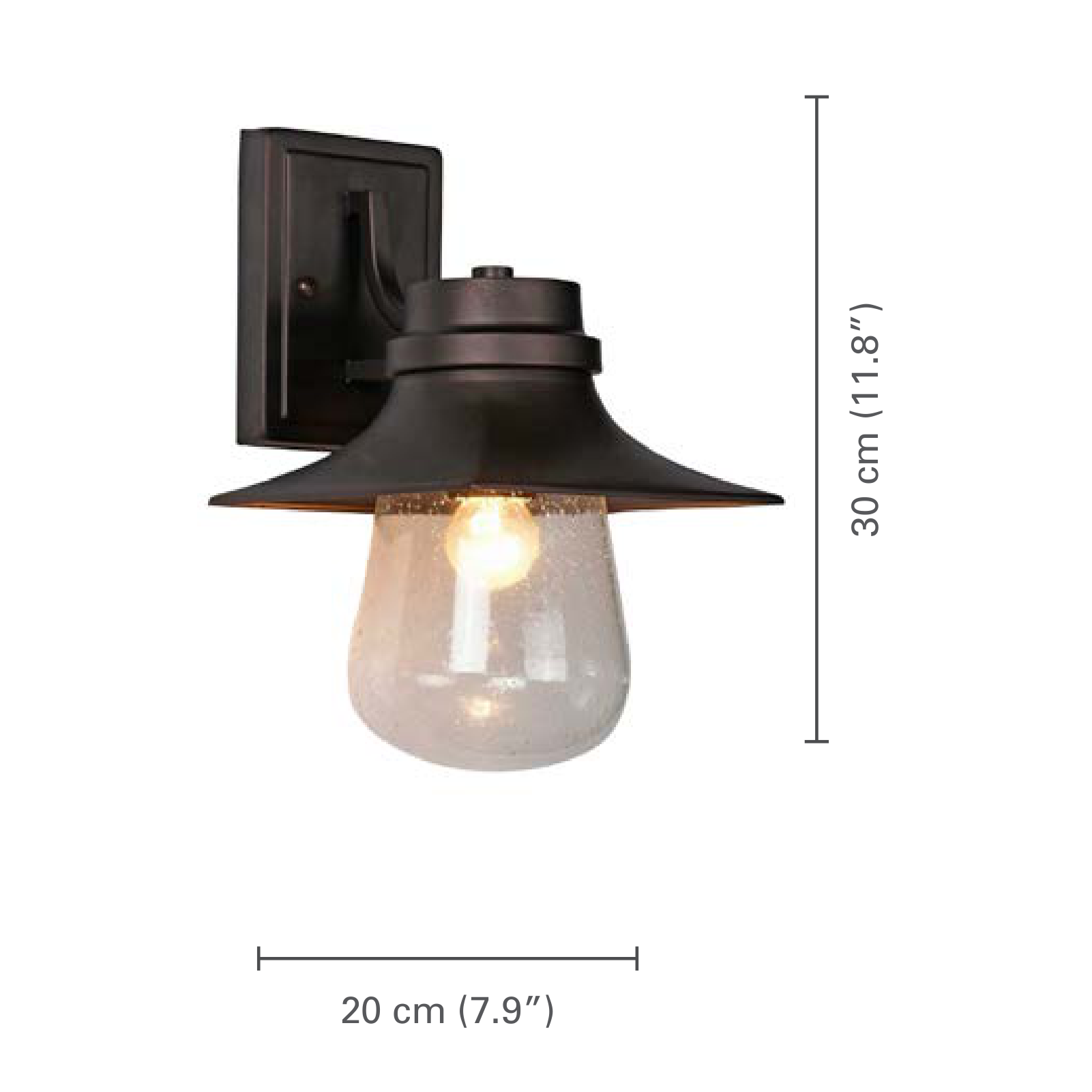 Xtricity - Luminaire Mural Extérieur, Hauteur de 11.81'', De la Collection Ducan, Noir - dimensions - Simple Boutique