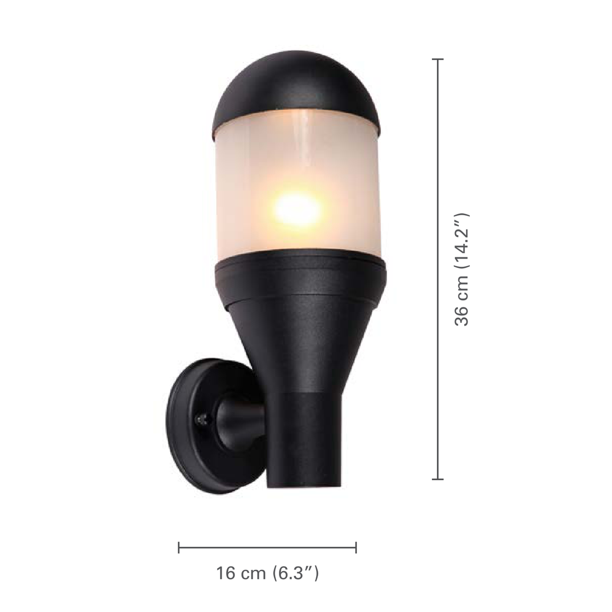 Xtricity - Luminaire Mural Extérieur, Hauteur de 14.17'', De la Collection Graham, Noir - dimensions - Simple Boutique