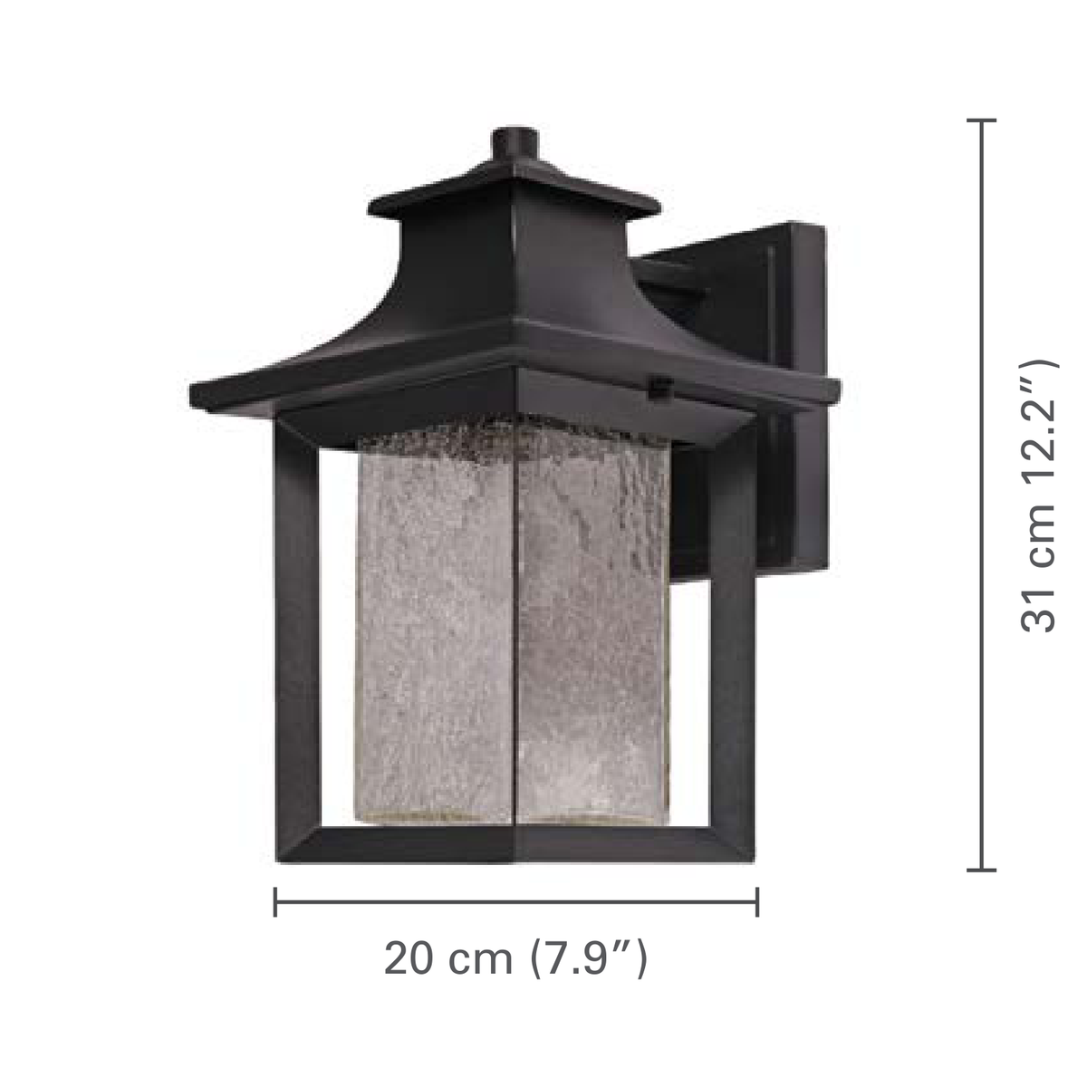 Xtricity - Luminaire Mural Extérieur, Hauteur de 12.20'', De la Collection Marvin, Noir - dimensions - Simple Boutique