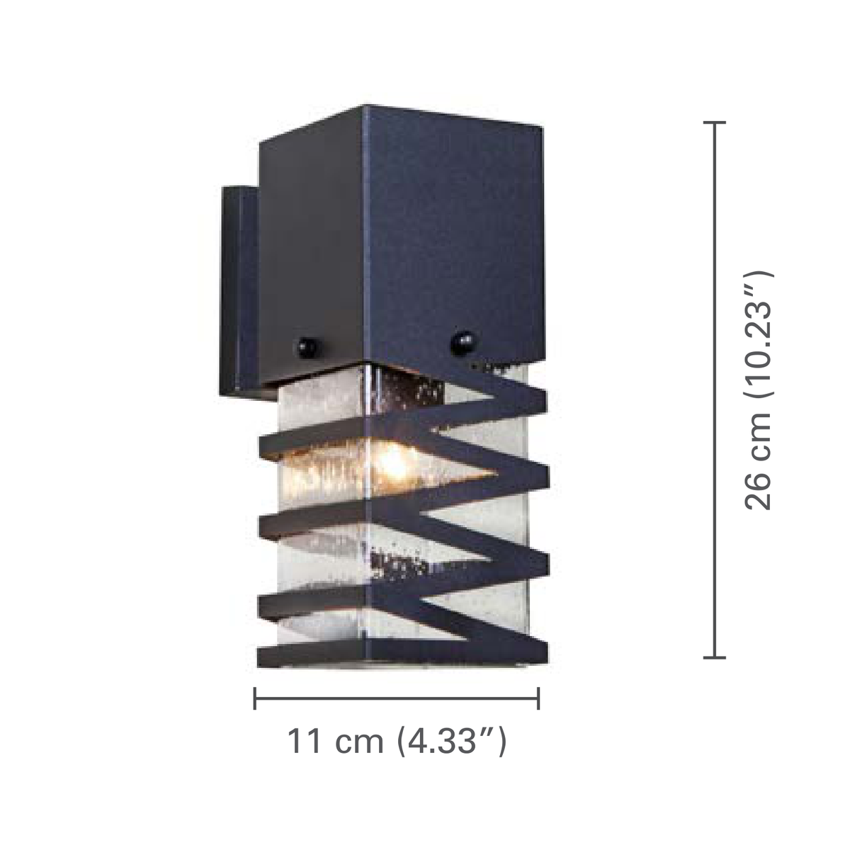 Xtricity - Lumianire Mural Extérieur, Hauteur de 10.23'' , De la Collection Hudson, Noir - dimensions - Simple Boutique