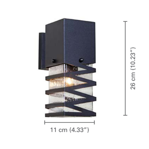 Xtricity - Lumianire Mural Extérieur, Hauteur de 10.23'' , De la Collection Hudson, Noir - dimensions - Simple Boutique