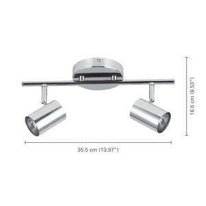 Xtricity - Plafonnier à 2 Têtes, Largeur de 13.97'', De la Collection Westminster, Chrome - dimensions - Simple Boutique