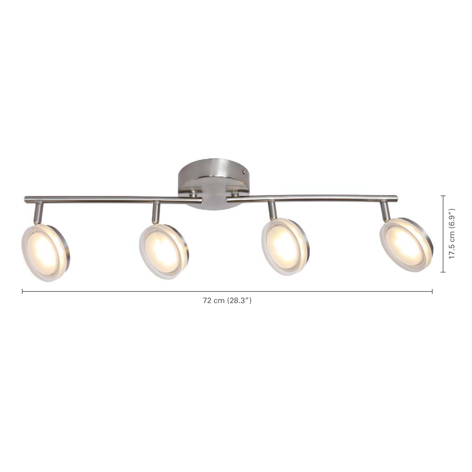 Xtricity - Plafonnier à 4 Têtes avec DEL Intégré, Largeur de 28.34'', De la Collection Anita, Nickel - dimensions - Simple Boutique