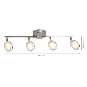 Xtricity - Plafonnier à 4 Têtes avec DEL Intégré, Largeur de 28.34'', De la Collection Anita, Nickel - dimensions - Simple Boutique