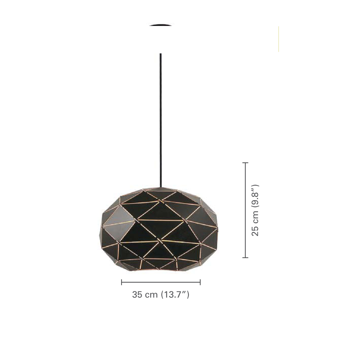 Xtricity - Luminaire Suspendu, Largeur de 13.77'', De la Collection Christy, Noir - dimensions - Simple Boutique