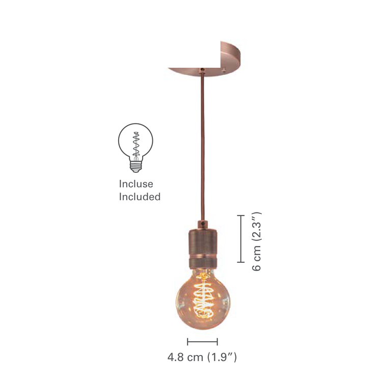 Xtricity - Luminaire Suspendu, Largeur de 1.9'', De la Collection Henry, Laiton Antique - dimensions - Simple Boutique
