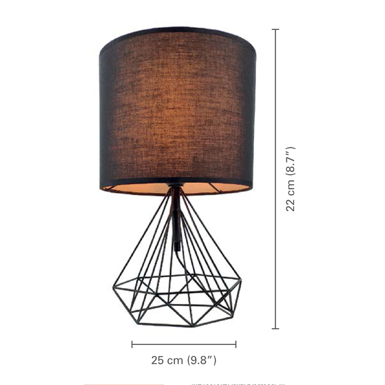 Xtricity - Lampe de Table, Hauteur de 8.6'', De la Collection Lofoten, Noir - dimensions - Simple Boutique