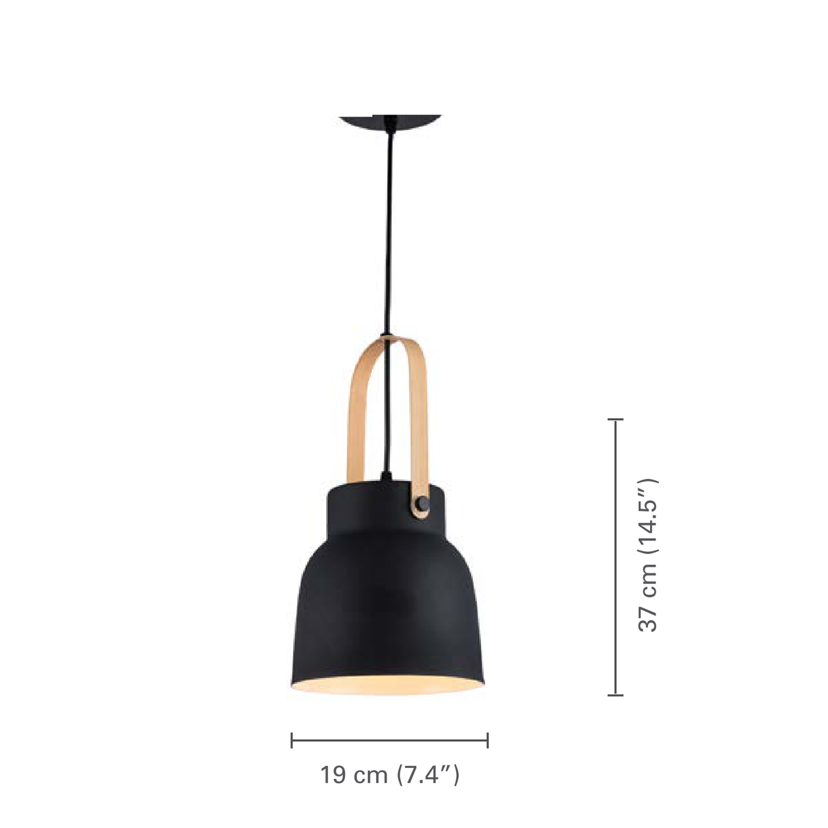 Xtricity - Luminaire Suspendu, Hauteur de 14.5'', De la Collection Gordon, Noir - dimensions - Simple Boutique