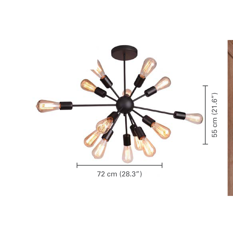 Xtricity - Luminaire Suspendu à 14 Lumières, Largeur de 28.3'', De la Collection Jensen - dimensions - Simple Boutique