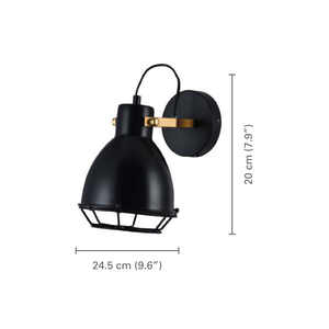 Xtricity - Luminaire Mural Interieur, Largeur de 9.6'', De la Collection Virginia, Noir - dimensions - Simple Boutique